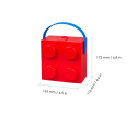 Lunchbox klocek LEGO® z rączką (Czerwony)