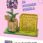 Drewniane mini Puzzle 3D Lilak