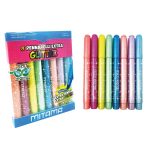 Grube flamastry brokatowe z trójkątnym uchwytem (8 szt.)