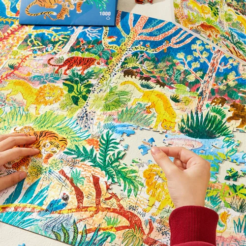 Puzzle artystyczne - Księżyc w dżungli (1000 elementów)