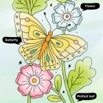 Kolorowanka akwarelowa - Kwiaty
