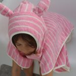 Dziecięcy ręcznik z kapturem Cotton Candy Pink Stripe