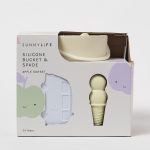 Silikonowe wiaderko i łopatka Apple Sorbet Multi